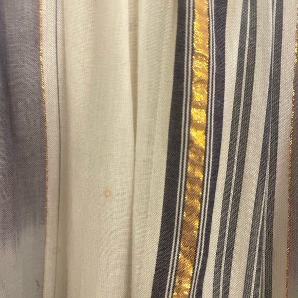 Banana Republic Zephyr Midi Skirt Gauzy Cream Gold Striped Midi Skirt - Picture 4 of 10